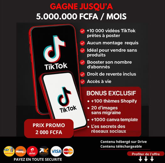 + 10 000 vidéos TikTok prêtes pour publication